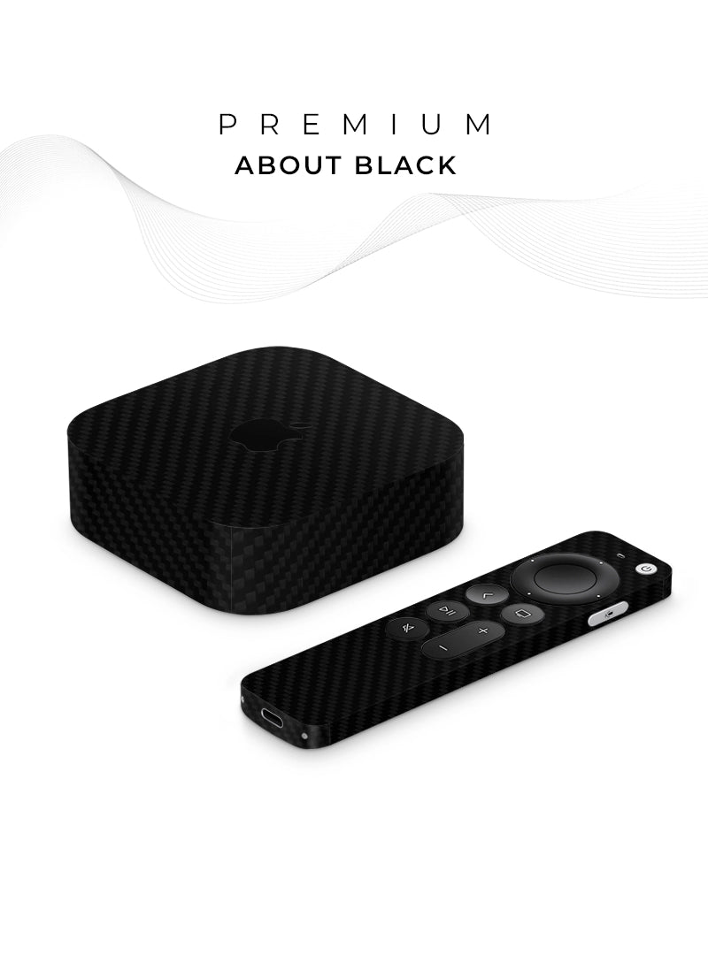 Skin Premium Fibra De Carbono Negro Apple TV 4K - 3G + Control