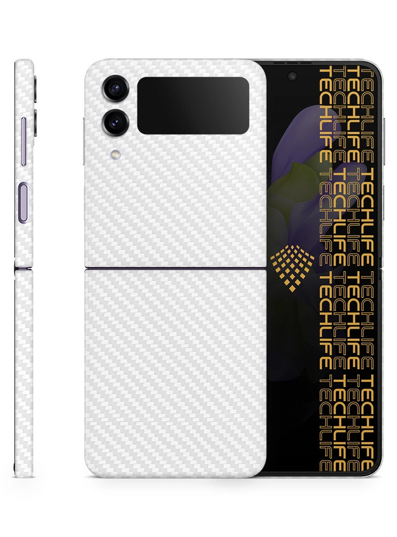 Skin Premium Fibra De Carbono Blanco Samsung Galaxy Z Flip 4