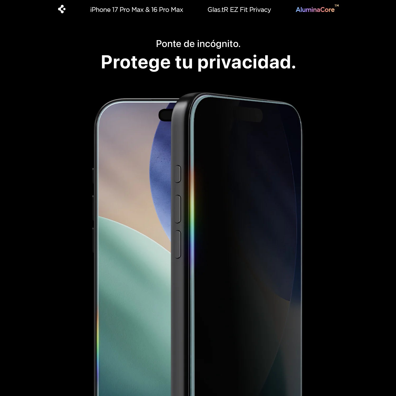 Protector de Pantalla Spigen EZ FIT GLAS.tR Privacy iPhone 17 Pro / 17 / 16 Pro (2 UND)