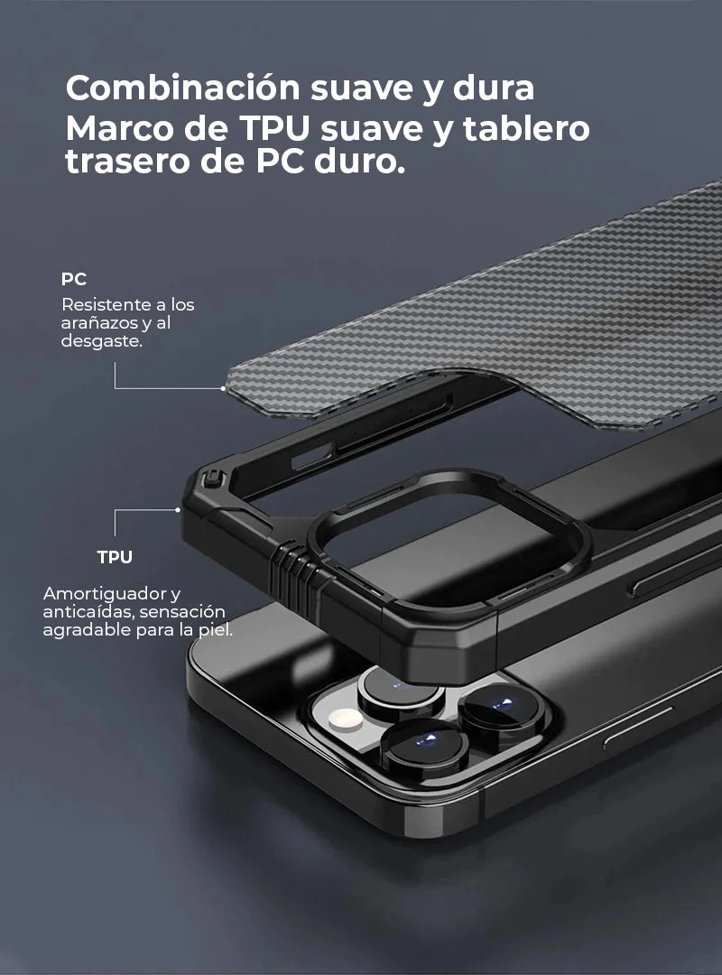 Case Antishock Carbono Transparente iPhone 13 Pro Max