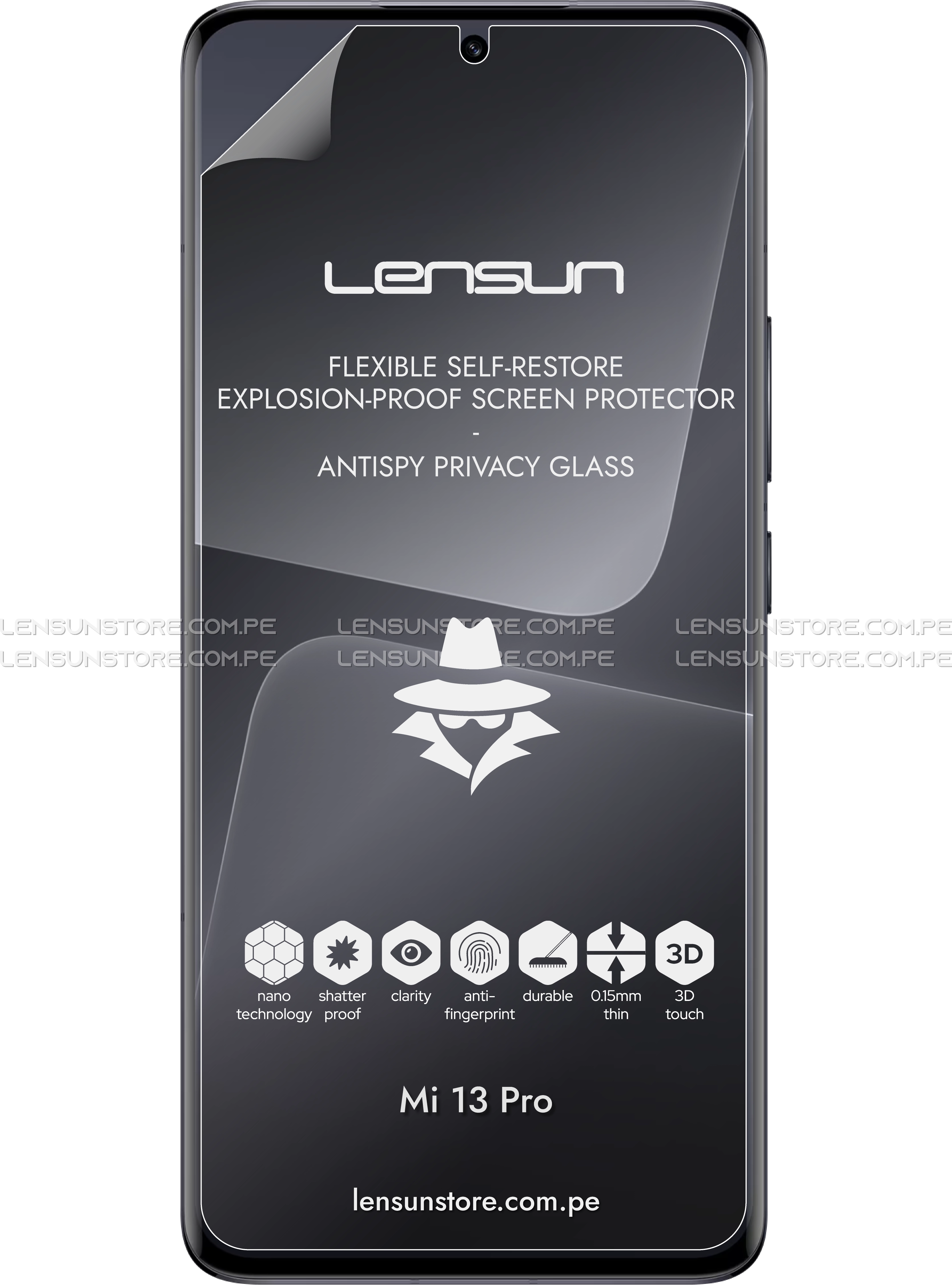 Lensun Protector Anti Spy para Xiaomi Mi 13 Pro