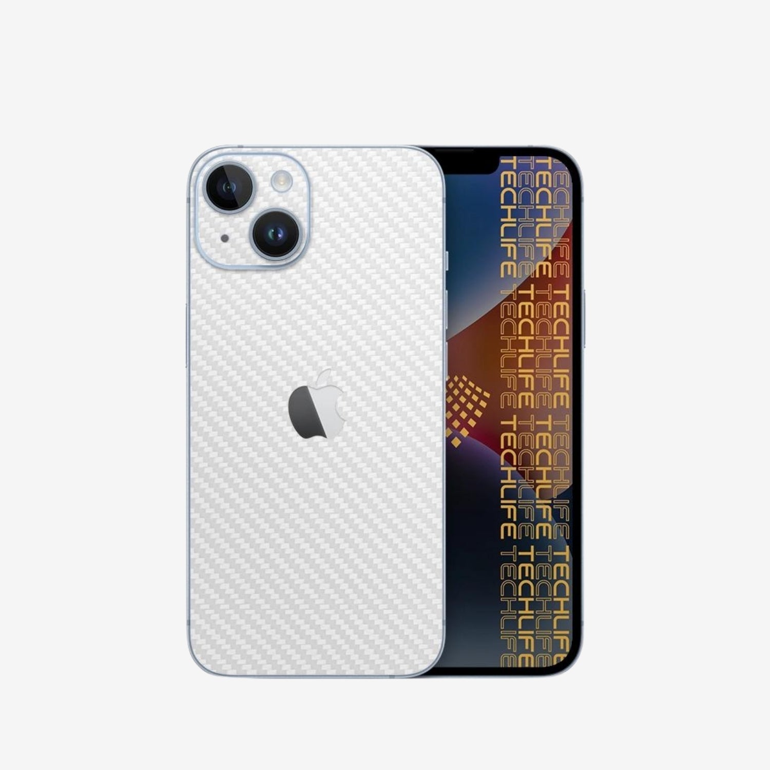 Skin Premium Fibra De Carbono Blanco iPhone 15