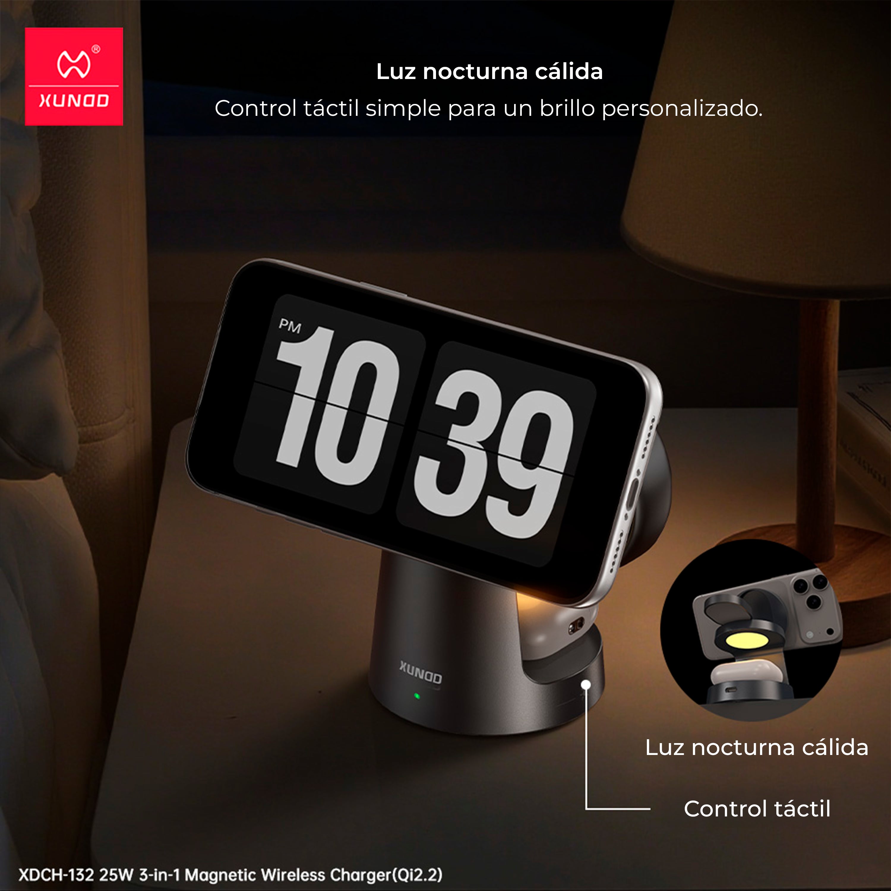 Cargador Stand Xundd  3 en 1 - 25W - Qi2.2