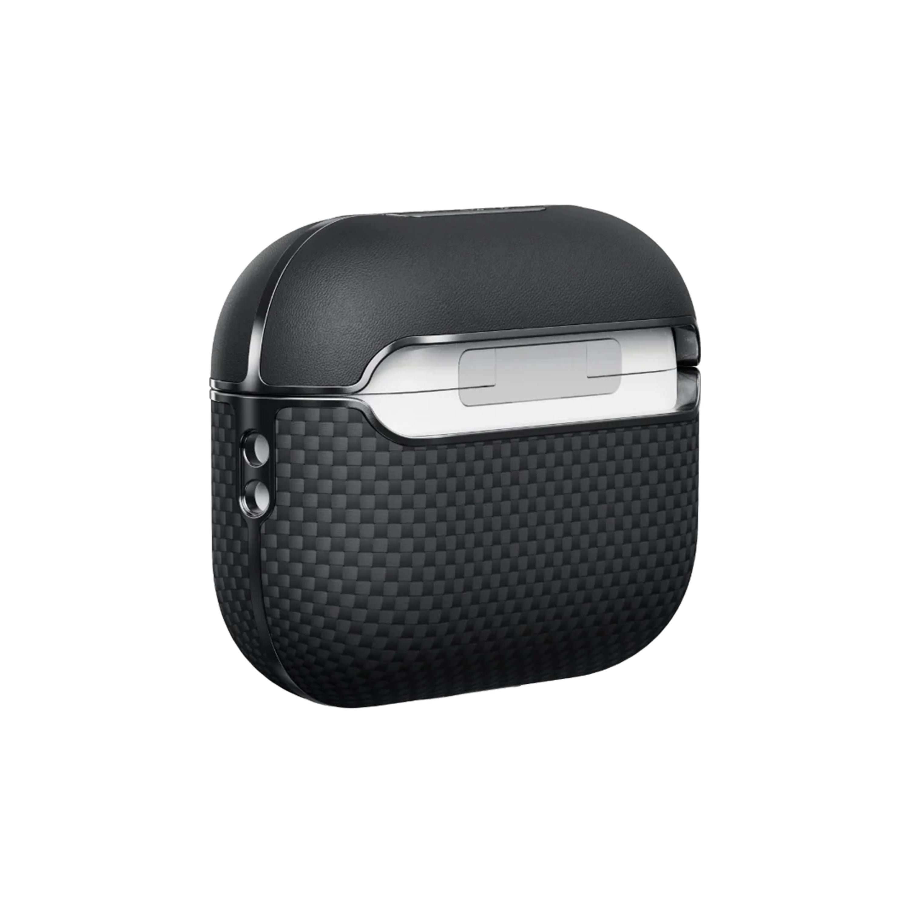 Case Pitaka Fibra Aramida Airpods Pro 3 - 1500D Black/Grey (Plain) ( Magsafe )
