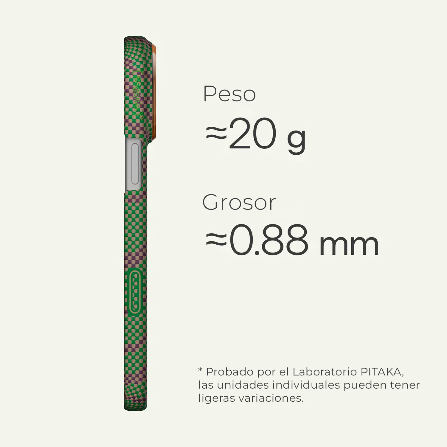 Case Pitaka Aramid Edge para iPhone 17 Pro - Sprout Surge (PitaTap™)