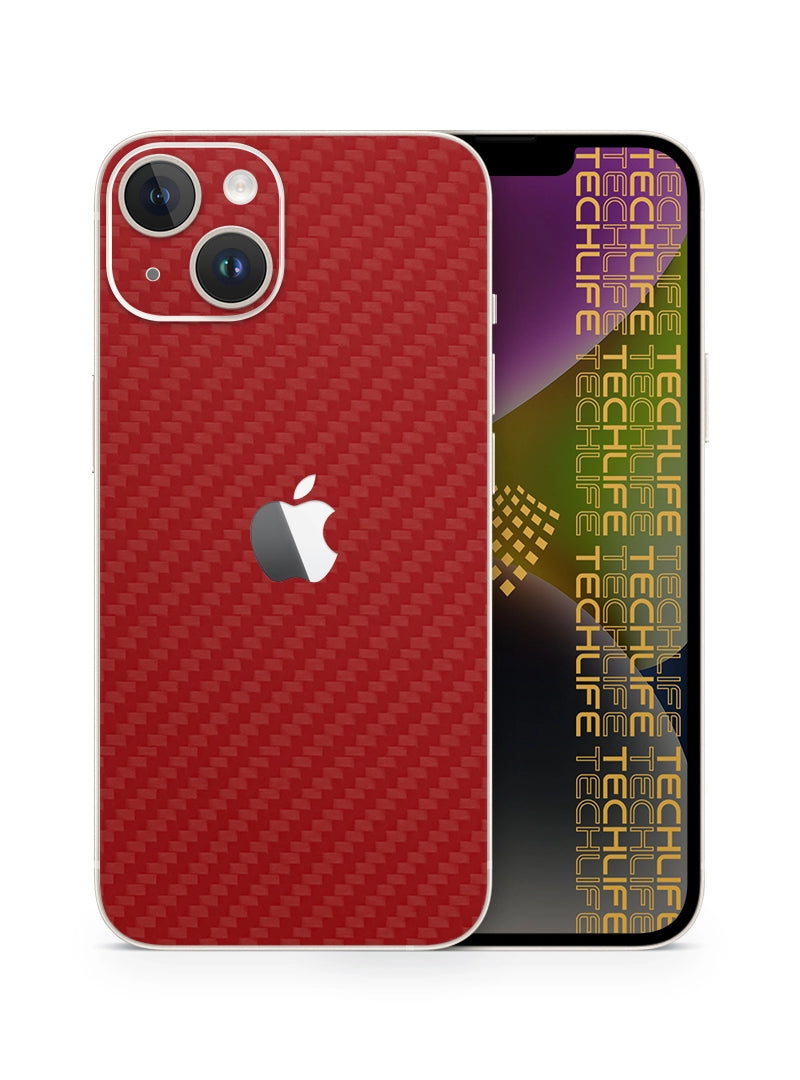 Skin Premium Fibra De Carbono Rojo iPhone 14 Plus