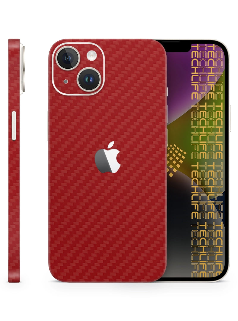 Skin Premium Fibra De Carbono Rojo iPhone 14 Plus