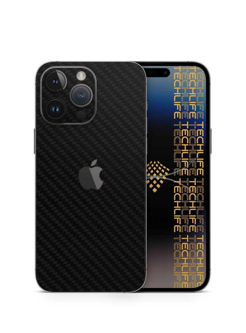 Skin Premium Fibra De Carbono Negro iPhone 14 Pro