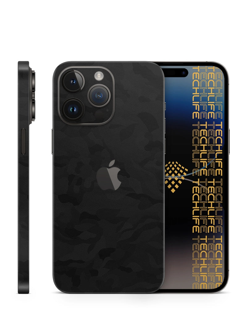 Skin Premium Camuflaje Espectro Negro iPhone 15 Pro