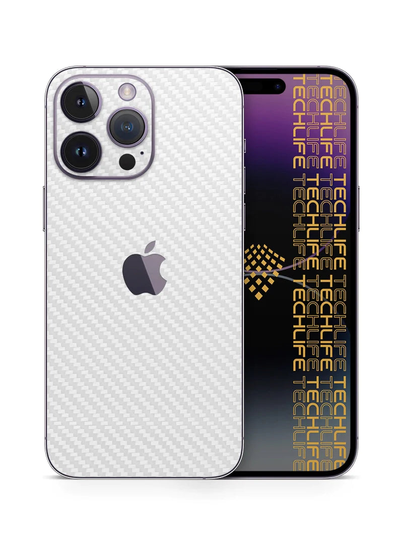 Skin Premium Fibra De Carbono Blanco iPhone 15 Pro Max