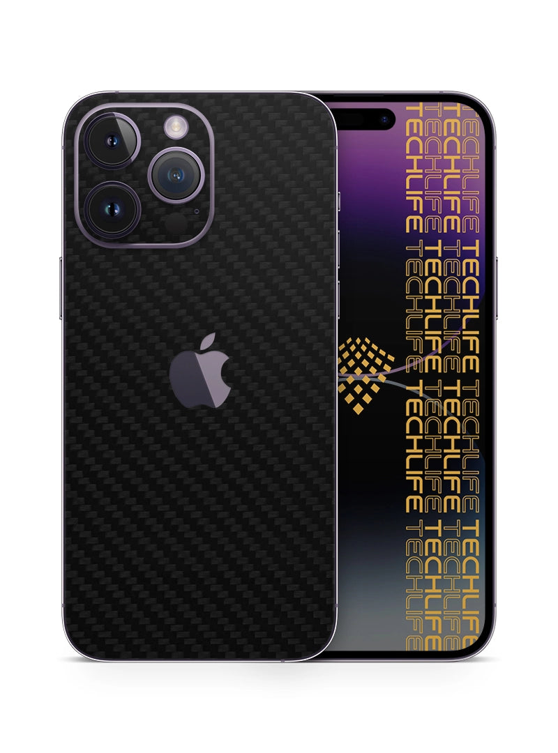 Skin Premium Fibra De Carbono Negro iPhone 14 Pro Max