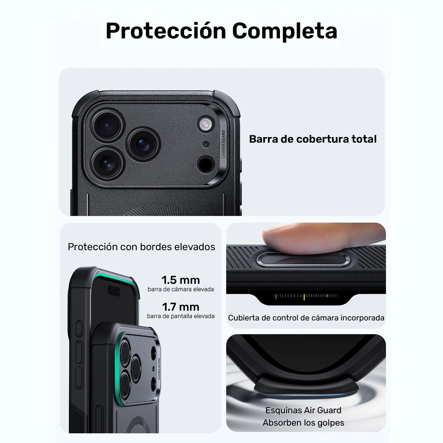 Case  ESR Cyber Tough Magnetic iPhone 17 Pro Max (Camera Control) - Negro