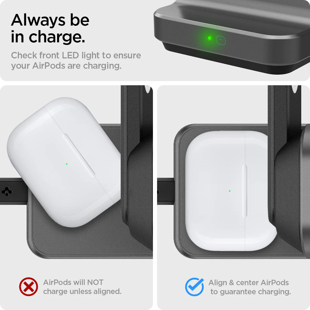 Cargador Stand OneTap Pro Spigen 3 en 1 - 15W