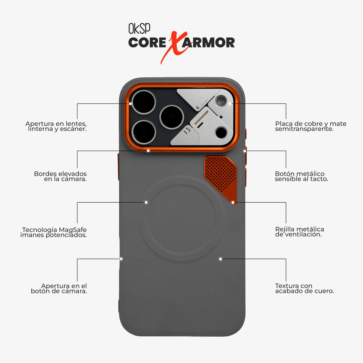 #Case Core X Armor - iPhone 17 Pro Max (MagSafe) (Color)_gris