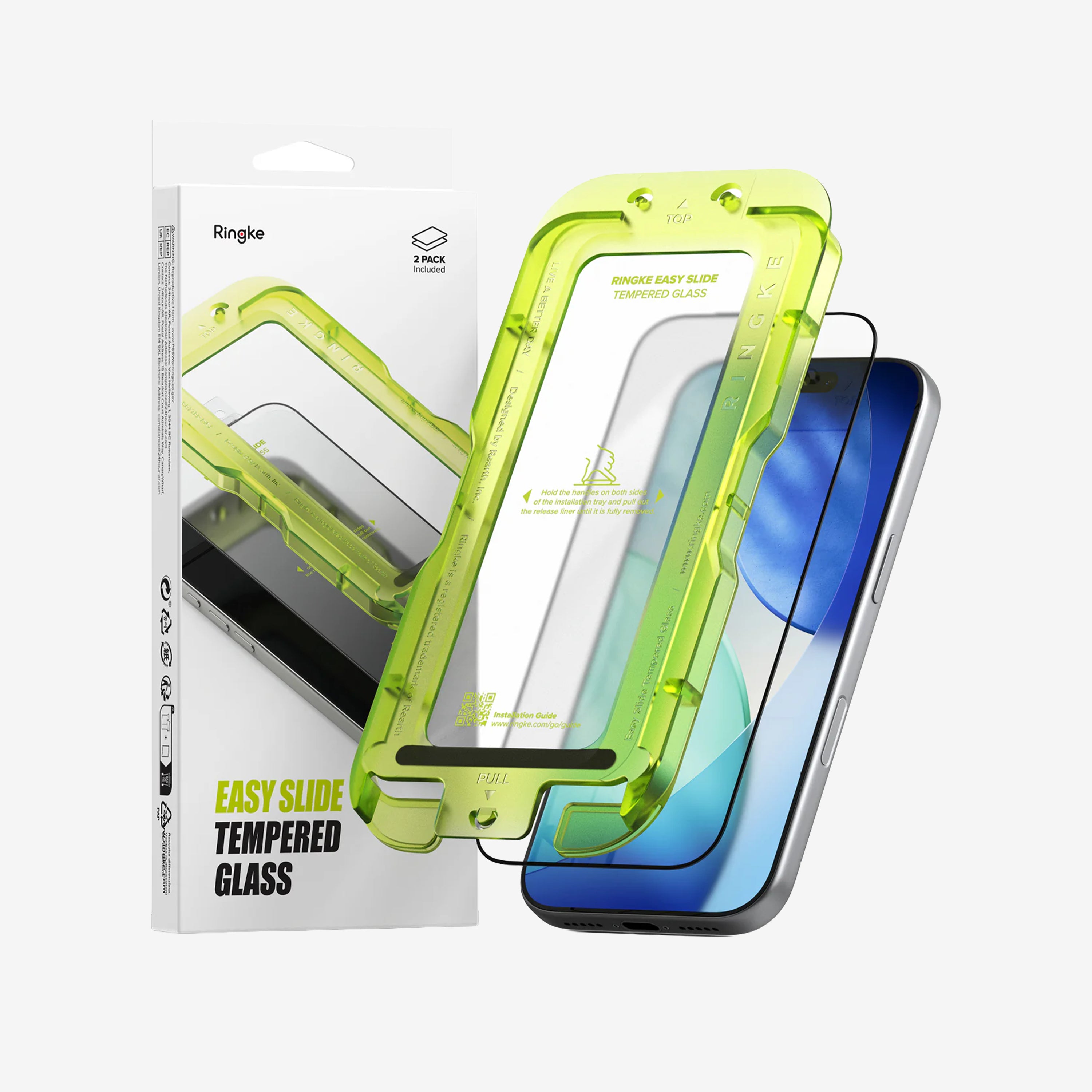 Protector de Pantalla Vidrio Ringke Easy Slide iPhone 17 Pro (Instalador) 2pcs