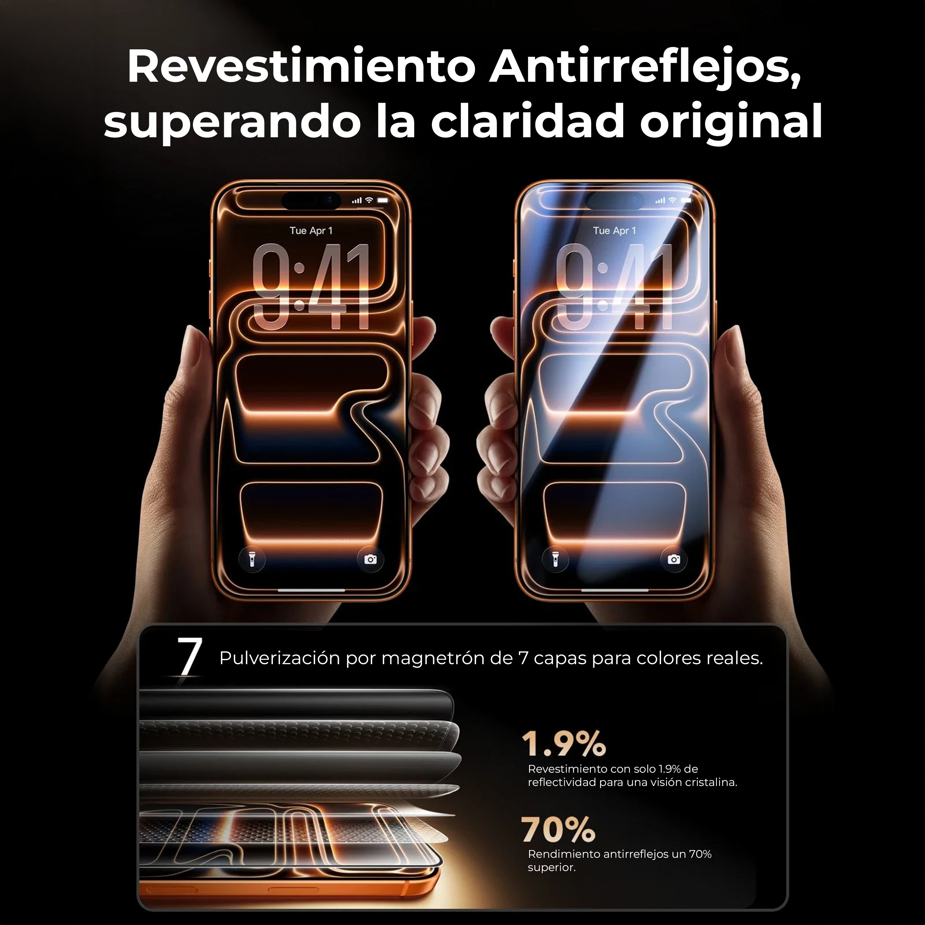 Protector de Pantalla Vidrio HD Premiun ESR iPhone 17 Pro