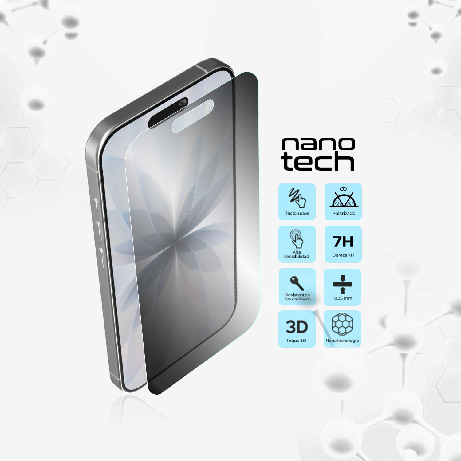 Protector de Pantalla NanoTech Antiespía Mate -  iPhone 17