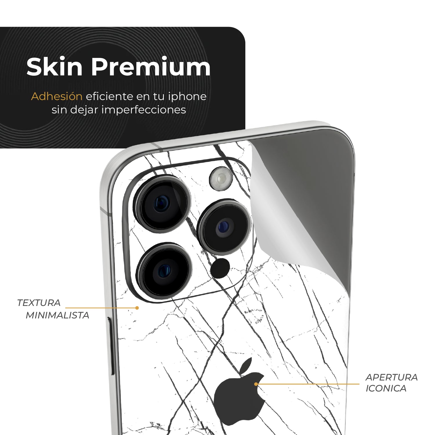 Skin Premium Mármol Nero - iPhone 16 Pro Max