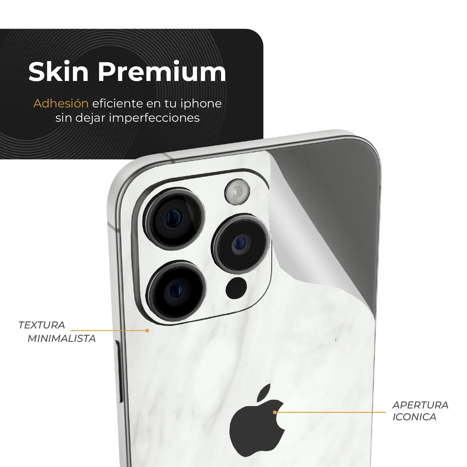 Skin Premium Mármol Ultra Blanco - iPhone 16 Pro Max