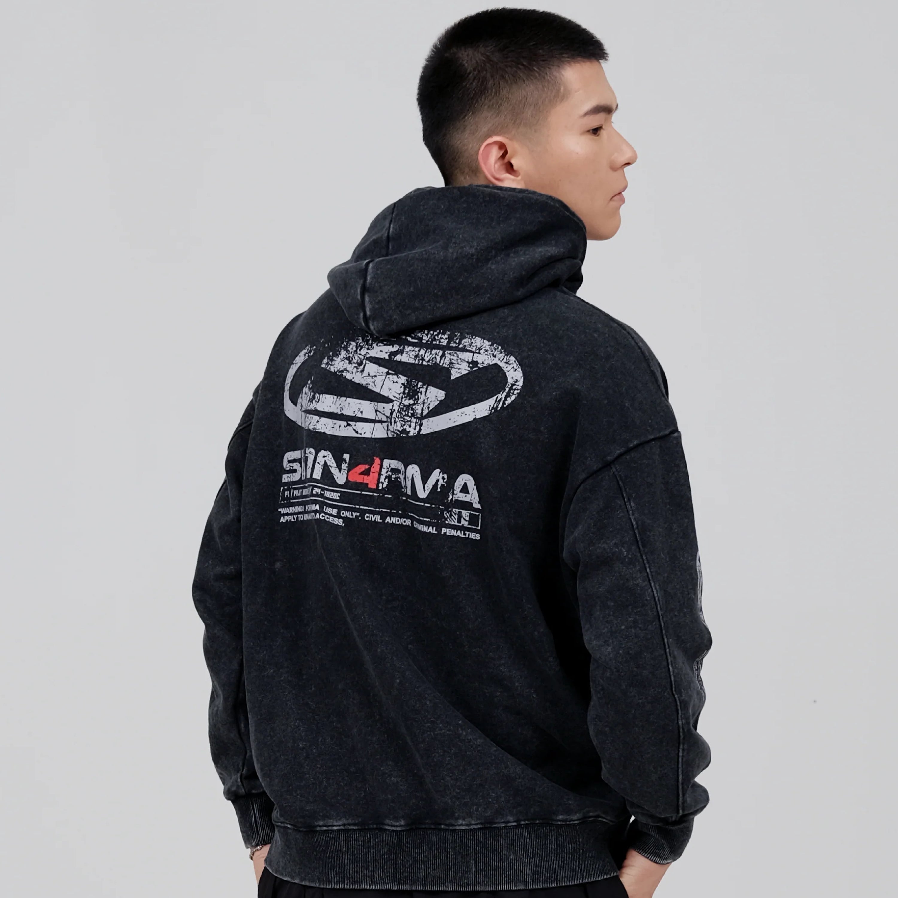 Polera Hoodie Skinarma Vulcan - Acid Wash Streetwear