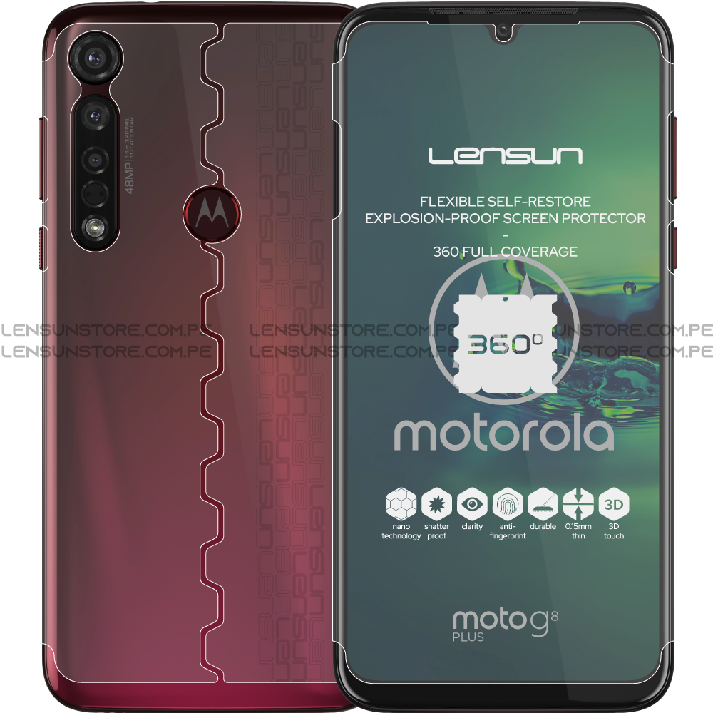 Lensun 360 Selfrestore Protector de Pantalla Completa Motorola G8 Plus