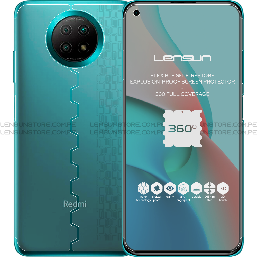 Lensun 360 Selfrestore Protector de Pantalla Completa Xiaomi Redmi Note 9 5G