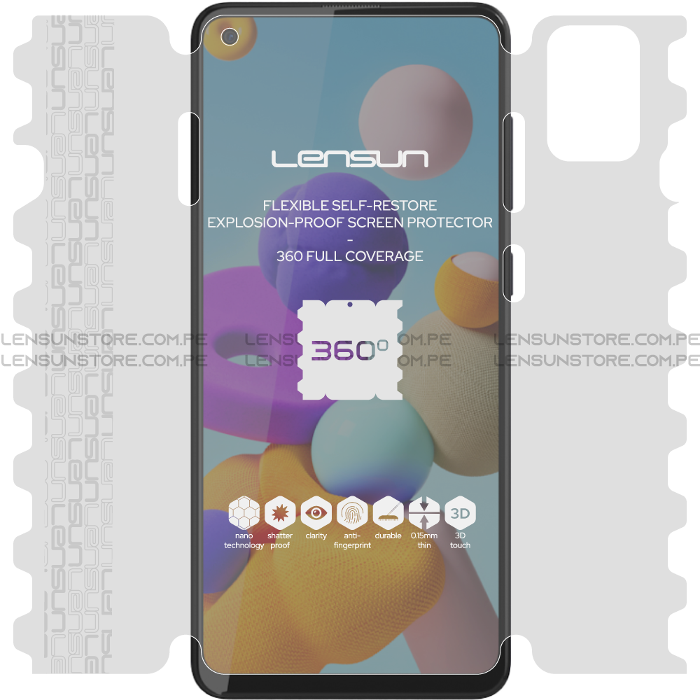 Lensun 360 Selfrestore Protector de Pantalla Completa Samsung Galaxy A21s