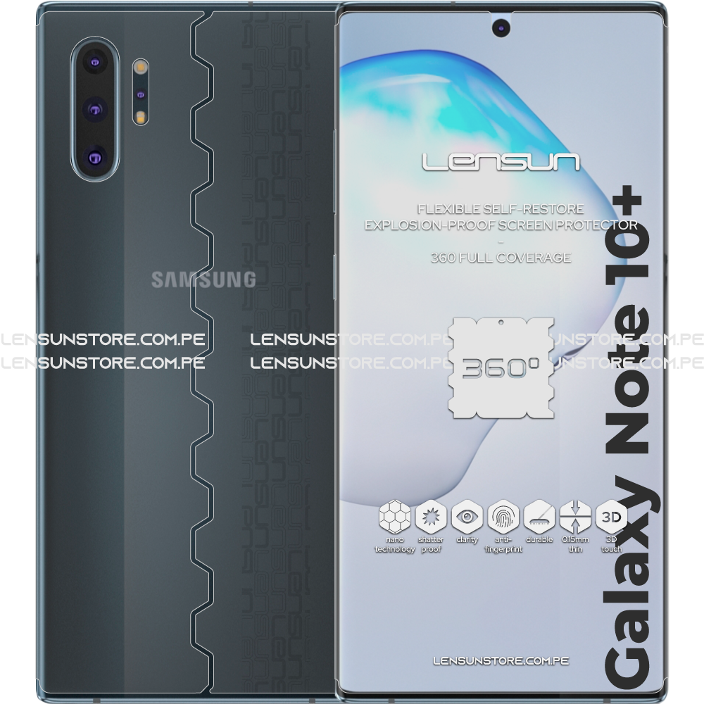 Lensun 360 Selfrestore Shield Protector de Pantalla Completa Samsung Galaxy Note 10 Plus