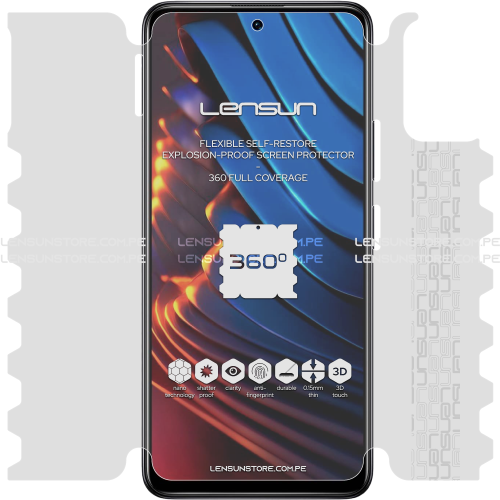 Lensun 360 Selfrestore Shield Protector de Pantalla Completa Xiaomi Poco X3 GT