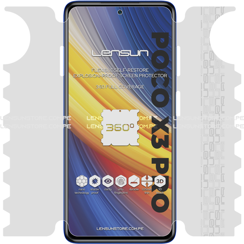 Lensun 360 Selfrestore Shield Protector de Pantalla Completa Poco X3 Pro