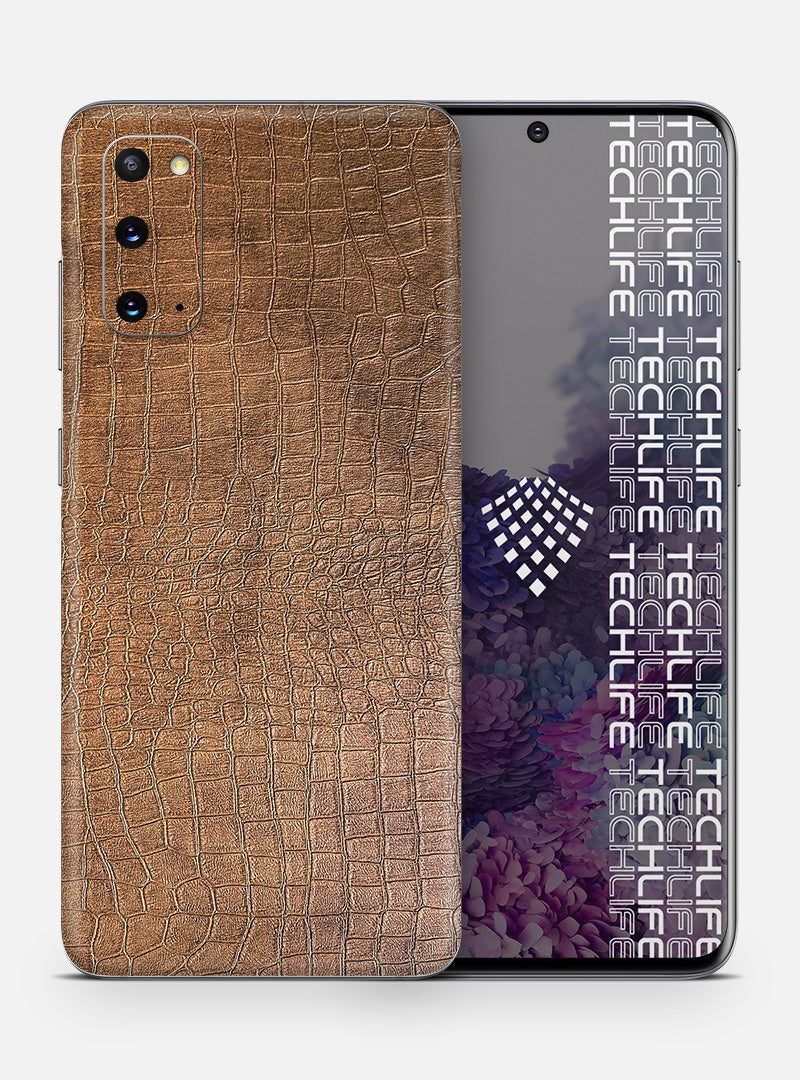 Skin Leather Reptile Brown para Galaxy S20
