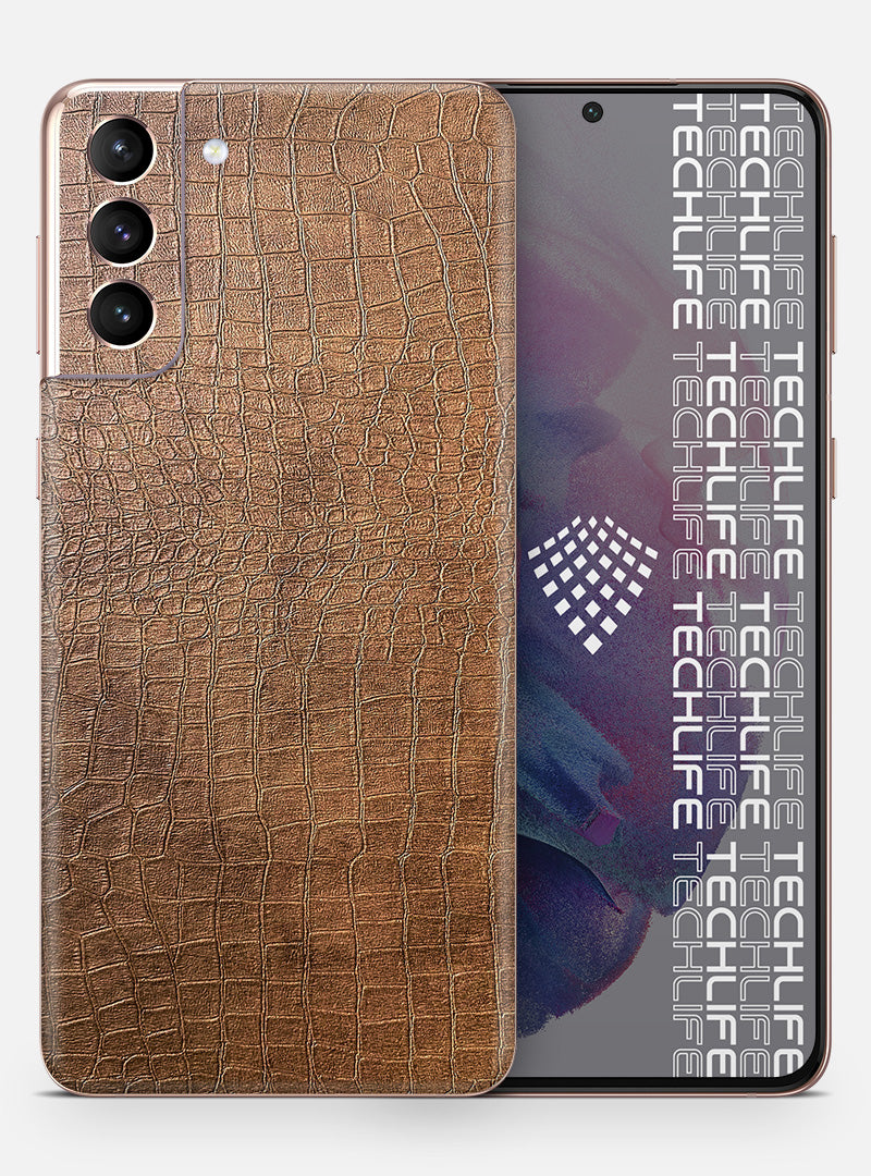 Skin Leather Reptile Brown para Galaxy S21
