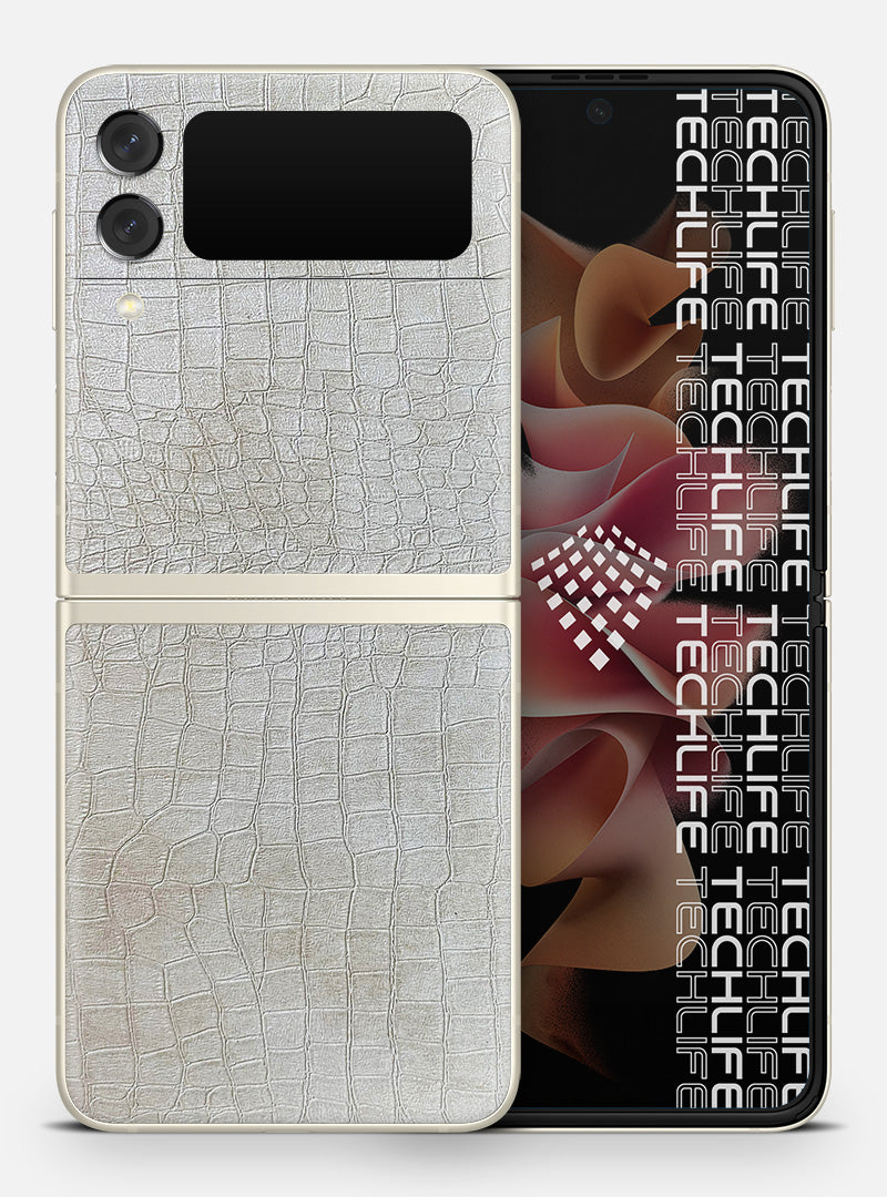 Skin Leather Reptile White para Galaxy Z Flip 3