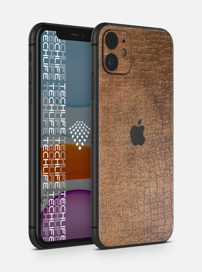 Skin Leather Reptile Brown para iPhone 11