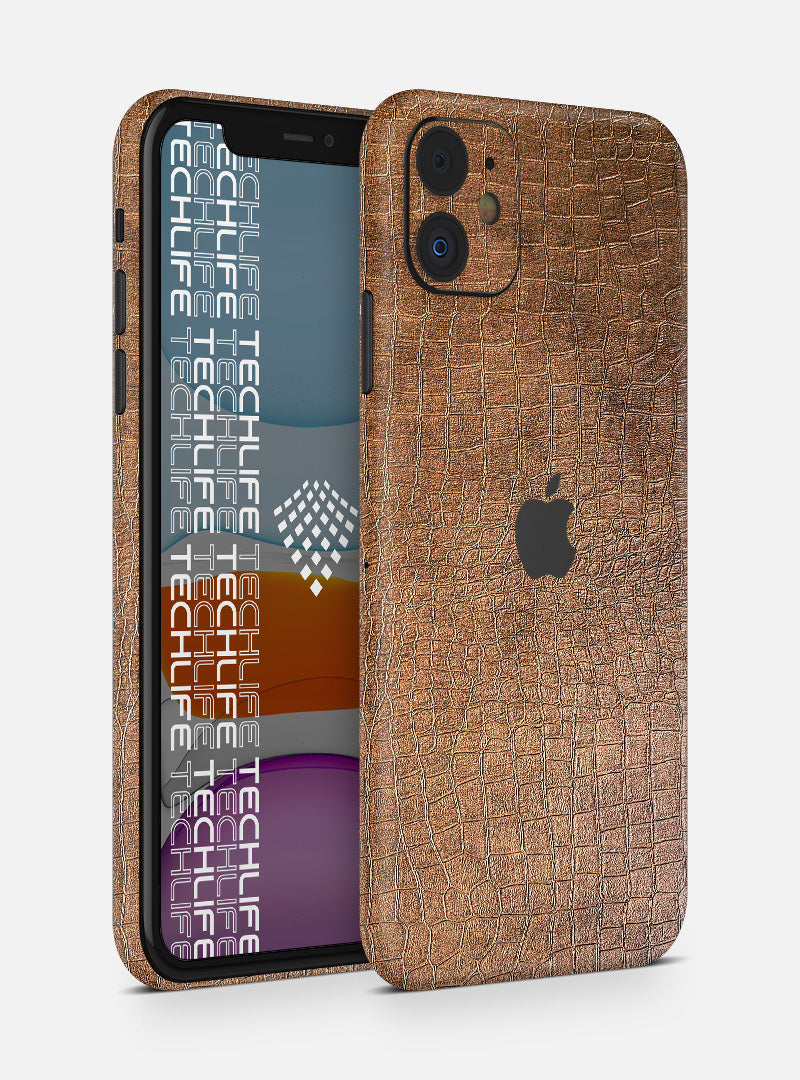 Skin Leather Reptile Brown para iPhone 11
