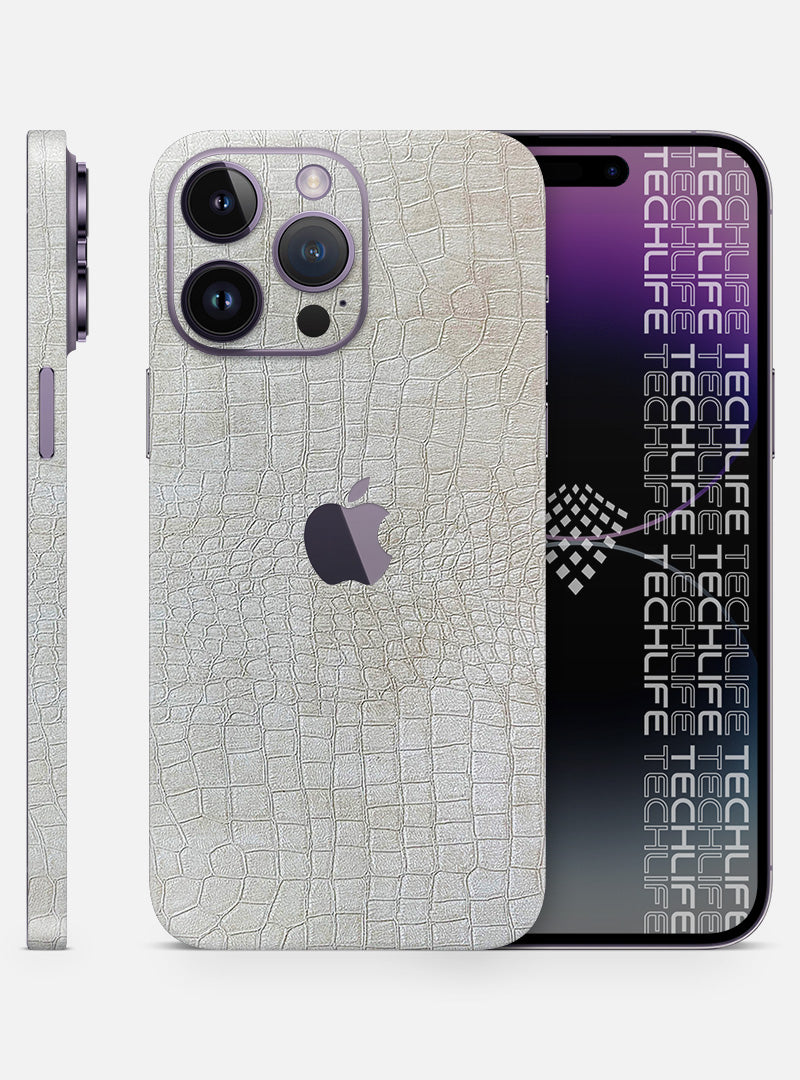 Skin Leather Reptile White para iPhone 14 Pro Max